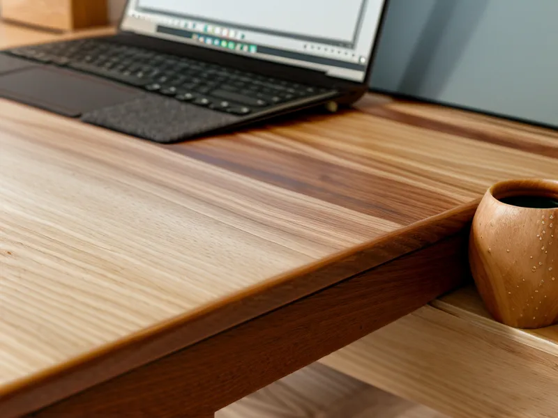 Primer plano de un brief de diseño y mate frío sobre un escritorio de madera.